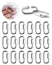 20 Pack Alloy M3.5 Chain Link, 1/8 Inch D Shape Locking Quick Chain Repair Links picture