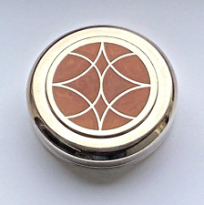 Vtg. NIB CHRISTOFLE Paris TRINKET BOX Round Silverplate & Chinese Lacquer 1980's picture
