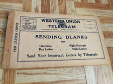 Western Union Telegram Booklet Sending Blanks Telegraph Pad Blank Forms 1920s picture