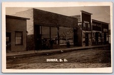 K42/ Burke South Dakota Postcard RPPC c1910 Main Street Stores 499 picture