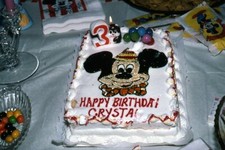 Vintage 35mm Slide 1970s Mickey Mouse Birthday Cake Happy Birthday Crystal picture