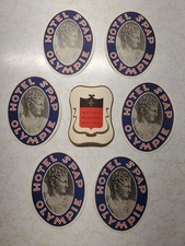7 Vintage 1950's Greek Greece King's Palace, Olympie Hotel Luggage Tags Stickers picture