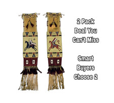 Handmade Native American Lakota Sioux Style Beaded Pipe Bag Tobacco pouch 2X PCS picture