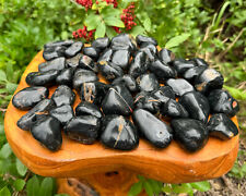 LARGE Black Onyx Tumbled Stones Wholesale Bulk Lot (Natural Black Onyx Crystals) picture