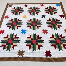 Original Cosmic Jewels Handmade Cotton Queen Patchwork quilt top/topper picture