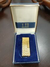 VINTAGE DUNHILL ROLLAGS GOLD HAND CURVED GOLD TEXTURE AND CASE. picture