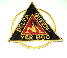 ORIGINAL CUT-EDGE 1960's OVERSEAS MADE USS DELTA QUEEN YFR-890 PATCH (GLOWS) picture