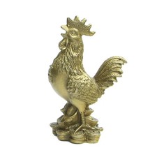 4'' H X 2'' W - Metal Rooster Figurine Ornament Home Decor Gold Animal | Unique picture