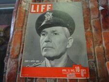 Vintage Life magazine April 13 1942 great advertisements Army supply chief cover picture
