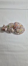Vintage Chinese porcelain Imari crouching cat figurine picture