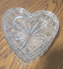 Chrystal Heart Shaped Trinket Box with Lid Vintage picture