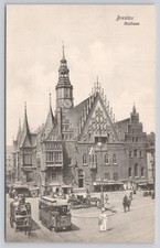 Breslau Rathaus City Hall Tram Horse Carriages Vintage Postcard c1910s picture