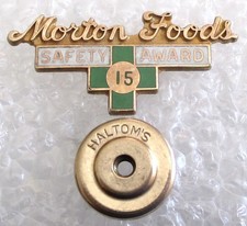 Vintage Morton Foods / Potato Chip Company 15 Year Safety Award Lapel Pin GF picture