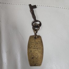 ANTIQUE THE HAYNES HOTEL SPRINGFIELD MASS HOTEL BRASS  ADVERTISING ROOM KEY FOB picture