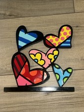 Romero Britto Cluster of Hearts 5 Hearts Sculpture Figurine 2009 Pop Art Miami picture