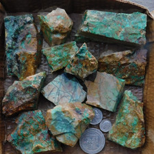 1 Kg Rough Turquoise no grade Saw Botttoms Blue Silver Mine Tonopah NV Lot A picture