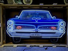 1965 1966 1967 PONTIAC GTO Front End Neon Sign Man Cave Office Garage  picture