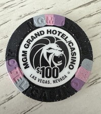 $100 MGM Grand Hotel Casino Chip Las Vegas Nevada 1997 picture