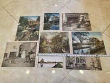 Original WALLACE NUTTING Hand Colored Photo Lot - RARE Colonial Garden Delaware picture