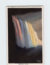 Postcard Illuminated American Falls from Below Niagara Falls New York USA picture