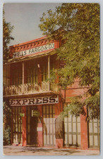 Postcard Wells Fargo Building Now A Museum Columbia N of Sonora California c1940 picture