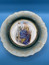 Antique Merkelsgrun NeoClassical Plate - Woman Painting -classic Flecked Gold picture