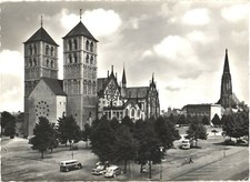 Münster Germany St Paul's Cathedral & St Lambert's Church Chrome Postcard 1960s picture