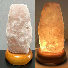 Natural Rose Quartz Lamp Night Light Crystal Heart Reiki Healing Pink Stone 8