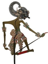 Vintage Wayang Kulit Tradition Puppet Shadow Theatre Horn Handles Bali 20” As Is picture