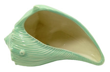 Vintage Atlantic Mold Shell Planter Green Blue Shelf Decor picture
