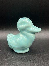 Vtg Porcelain / Ceramic Aqua Decorative Duck Single Salt Pepper Figurine 2.75
