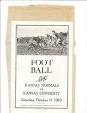 10/11 1919 University of Kansas vs Kansas Normals football program bxnat picture