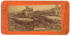 VIRGINIA STEREOVIEW - Blue Ridge Springs Railroad Station - J Palmer & Co 1870s picture