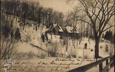 Pretty Home on Hill in Winter Ardsley NY Cancel? c1910 Real Photo Postcard picture