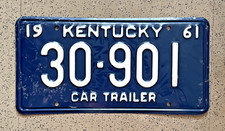 1961 KENTUCKY license plate — ORIGINAL — UNUSED — ODD TYPE vintage auto tag picture