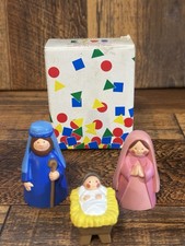 VINTAGE AVON KIDS MY FIRST CHRISTMAS STORY NATIVITY SET OF 3 PREOWNED picture