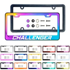 New Laser  Etched Stainless Steel License Frame Silicone Guard for  Challenger picture