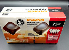 SYLVANIA Double Life Soft White A19 75W Light Bulbs 4-Pack Factory Sealed Box picture