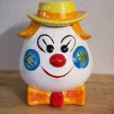 Vintage Egg Head Clown Head Ceramic Cookie Jar picture