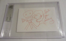 Dean Cundey cinematographer signed autographed 4x6 sketch BAS Beckett Halloween picture