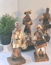 Vtg 1980s Xalisco Paper Mache Clay Figures - Cinco De Mayo Decor 4 PCS picture