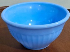 Jeannette Delphite Blue Vertical Ribbed Fluted 7” Bowl Vintage picture