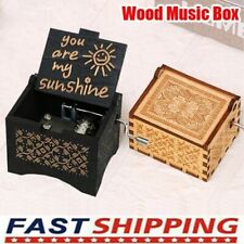 'You Are My Sunshine' Retro Wooden Hand Cranked Music Box Kids Birthday Gifts picture