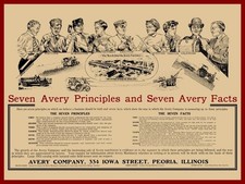 1912 AVERY Steam Tractors & Threshers Peoria IL NEW Metal Sign: 12x16
