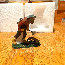 Vintage Halloween Village Old Hermit in the Woods Figurine Spooky Cabin Access picture