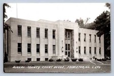 K7/ Princeton Illinois RPPC Postcard 1950s Bureau County Court House 654 picture