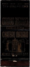 Chateau Madrid 42 West 58th St NYC Vintage Matchbook Cover TMM19-3 picture