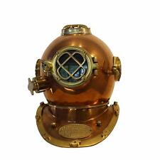 Nautical Solid Shiny Brass & Copper Divers Diving Helmet Us Navy Mark V Helmet  picture