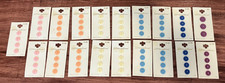 75 Vintage 2 Hole Streamline Buttons, 19 card Lot, Pastel PINK CREAM BLUE PURPLE picture