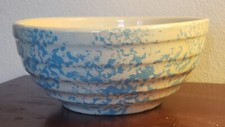 Spongeware Pottery - Vintage Ringware Mixing Bowl in Turquoise picture